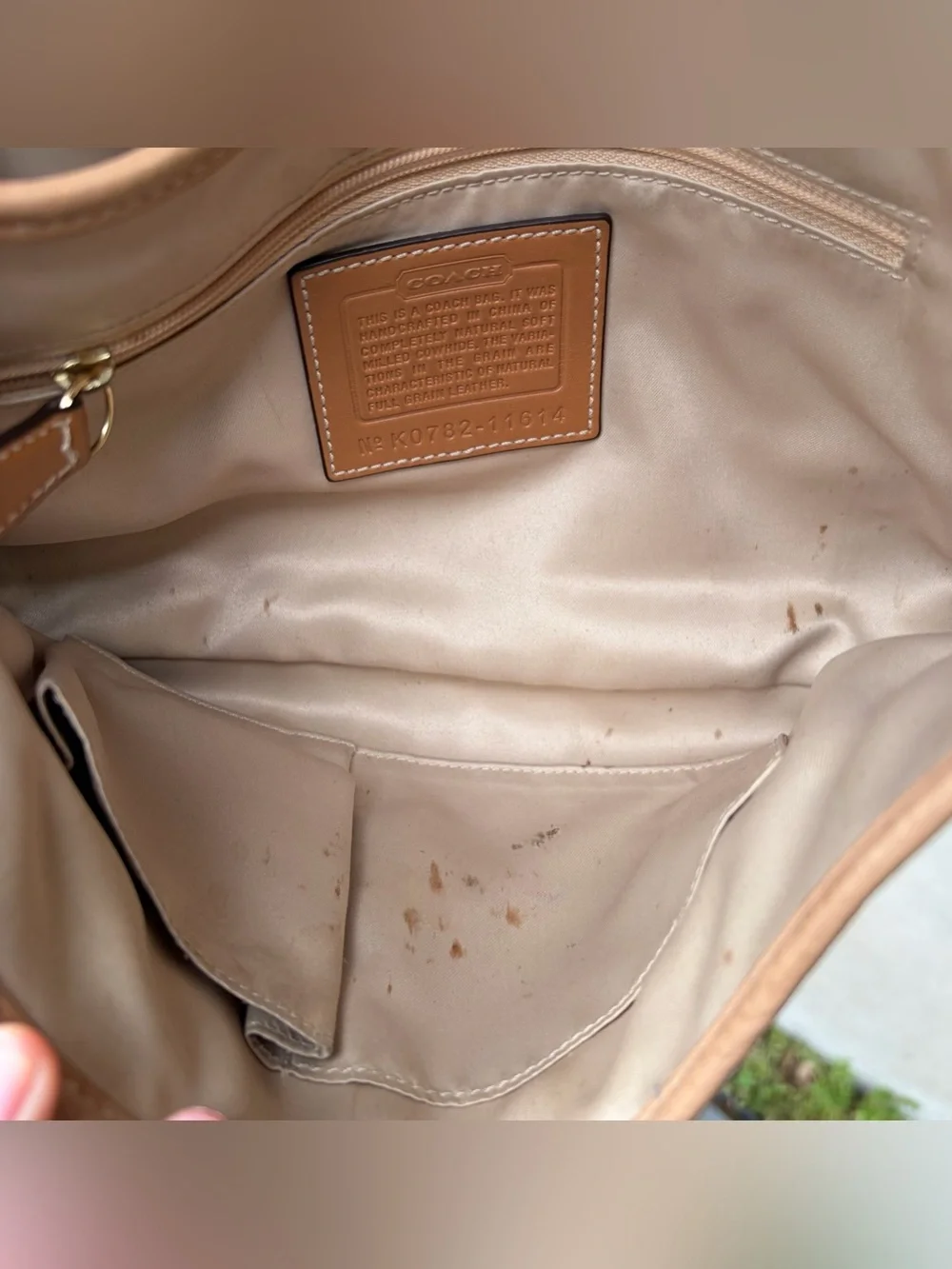 COACH Ergo Flap #11614 Tan Pebbled Leather Turnlock VTG Y2K Shoulder Bag *READ*